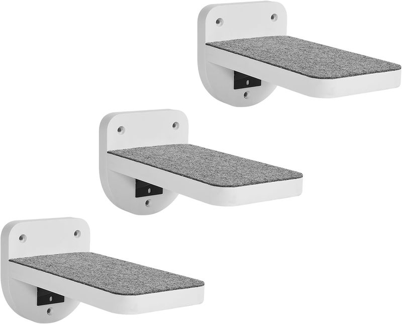 ES Pets Set of 3 Natural Wood Cat Steps for Wall - Wall Mounted Cat Shelves & Perches, Indoor Kitty Climbing Stairs & Ladder - Holds up 30lbs - Image 1